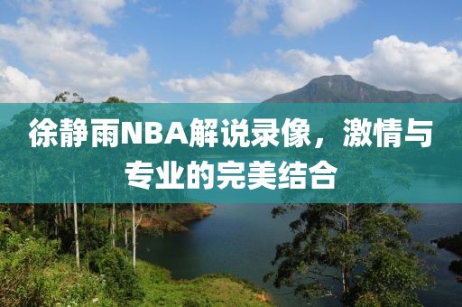 徐静雨NBA解说录像，激情与专业的完美结合