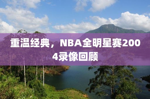 重温经典,NBA全明星赛2004录像回顾